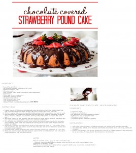 Chocolate Covered Strawberry Pound Cake