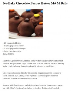 No-Bake Chocolate Peanut Butter M&M Balls