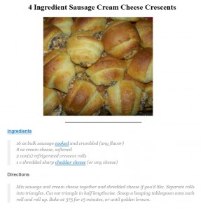 4 Ingredient Sausage Cream Cheese Crescents