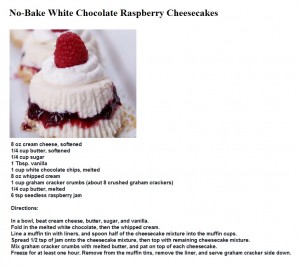 No-Bake White Chocolate Raspberry Cheesecakes