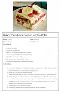 Skinny Strawberry Banana Ice Box Cake
